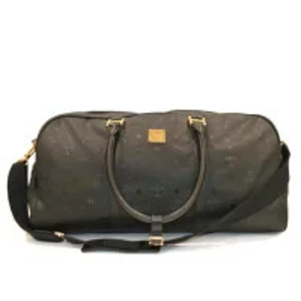 MCM Visetos Logogram Leather Boston Bag B